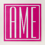 3 Initialmonogramm | Weiß auf heiß rosa<br><div class="desc">Cool und modern.</div>