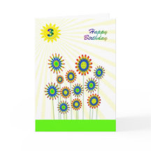3 Jahre alt, eine Happy Blume Card
