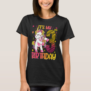 3 Jahre alt Einhorn Blüte 3. Geburtstag Mädchen Un T-Shirt