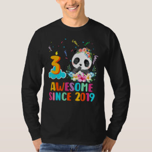 3 Jahre alt Panda Einhorn Phantastisch seit 2019 3 T-Shirt