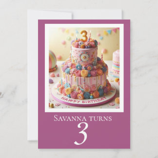 3 JAHRE ALTE GEBURTSTAG KAKE PARTY EINLADUNG
