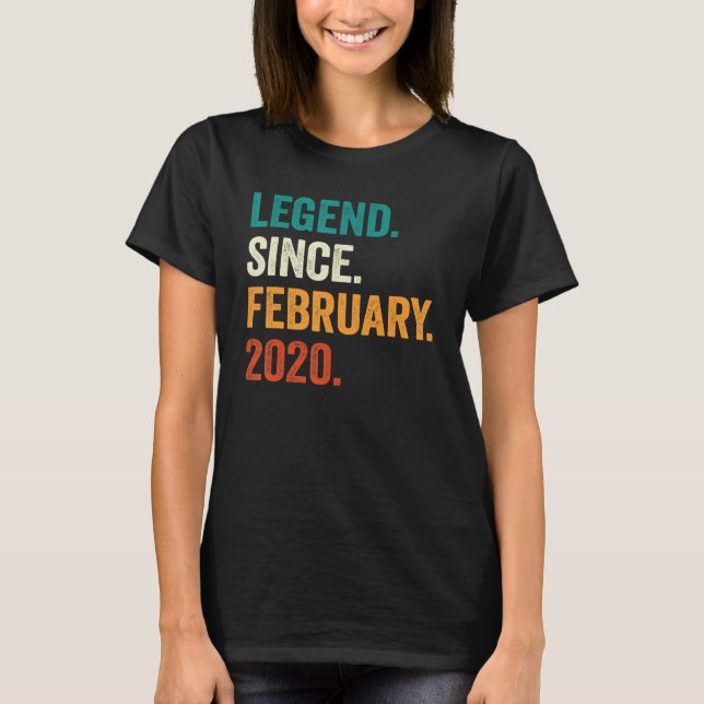 3 Jahre alte Legende seit Februar 2020 3. Geburtst T-Shirt (Vorderseite)