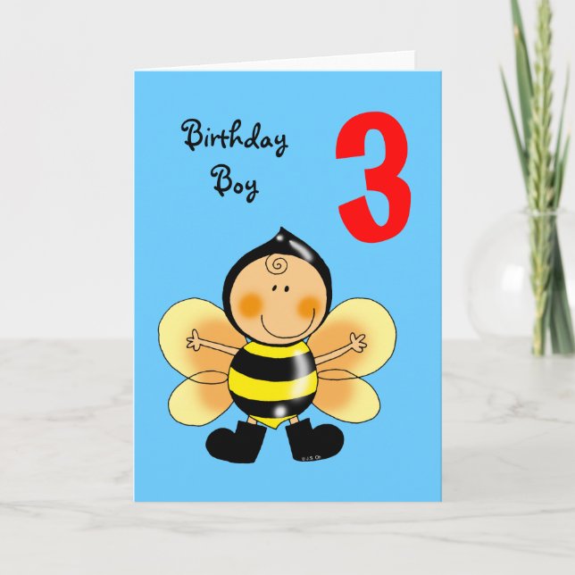 3 Jahre alter Geburtstag Karte (Vorderseite)