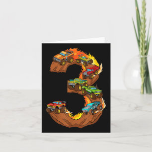 3 Jahre alter Geburtstag Monster Truck 3. Geburtst Karte