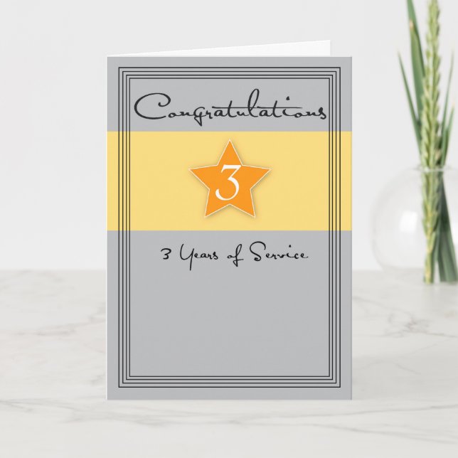 3 Jahre Mitarbeiterjubiläum, Service Star Karte (Vorderseite)