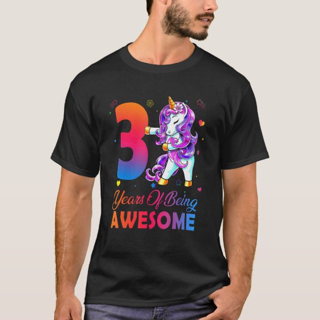 3 Jahre Phantastisches Einhornblüten seit 20 T-Shirt (Vorderseite)