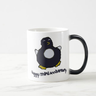 3. Jahrestagpenguin-Tasse Verwandlungstasse