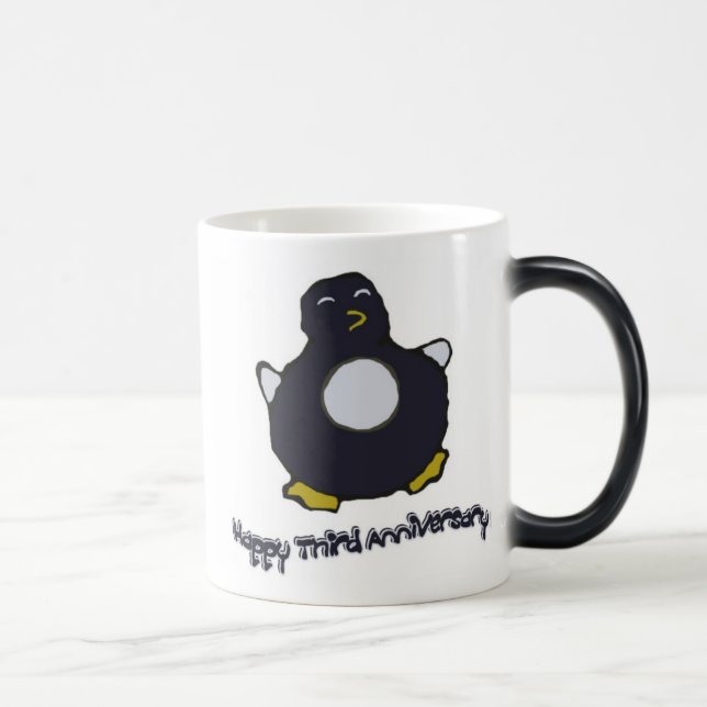 3. Jahrestagpenguin-Tasse Verwandlungstasse (Rechts)
