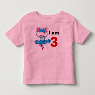 3-jähriges Geburtstagsballerina-Mädchen Kleinkind T-shirt