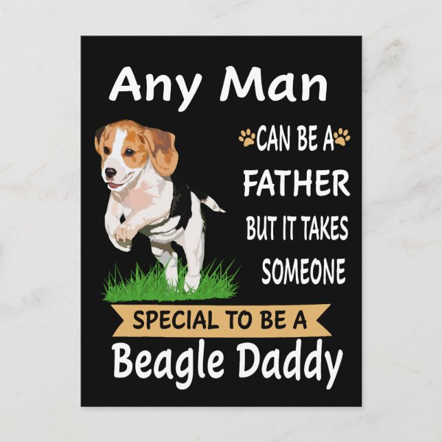 3 Jeder Mann Beagle Daddy Postkarte (Vorderseite)