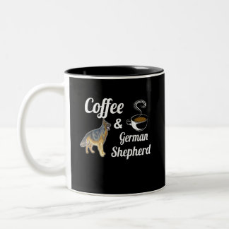 3 Kaffee und Deutscher Schäferhund Zweifarbige Tasse