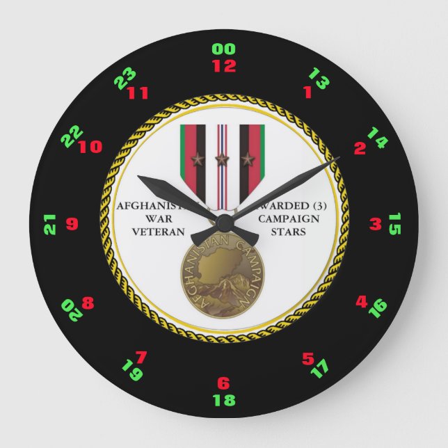 3 KAMPAGNE STARTEN AFGHANISTAN KRIEG VETERAN GROßE WANDUHR (Vorderseite)