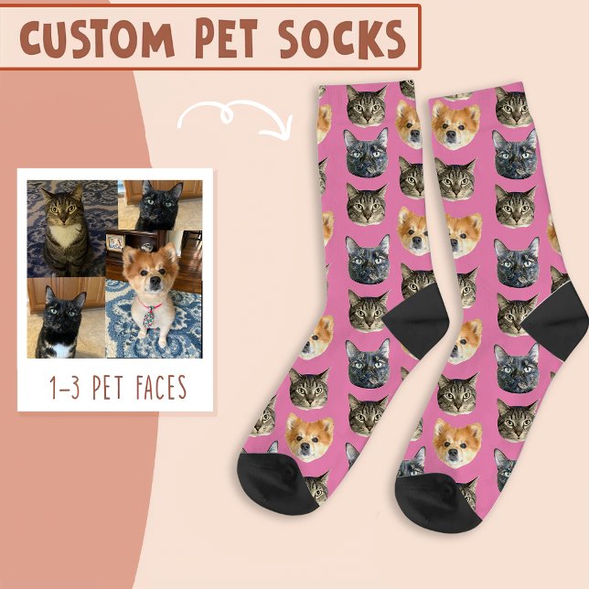 3 Katzengesicht und Hundegesicht Personalisiert au Socken (Von Creator hochgeladen)