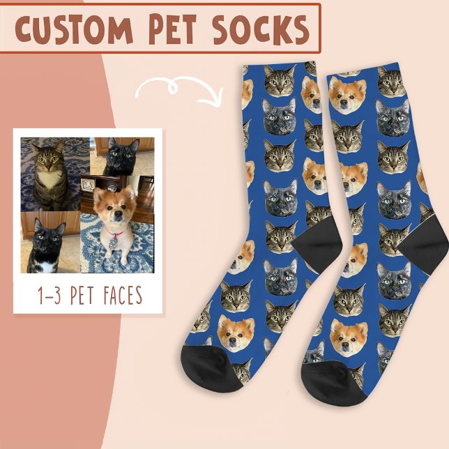 3 Katzengesicht und Hundegesicht Personalisiert au Socken (Von Creator hochgeladen)