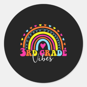 3. Klasse Re to School Retro 5. Klasse Tee Runder Aufkleber