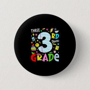 3. Klasse Retro bunte zurück zur Schule Button