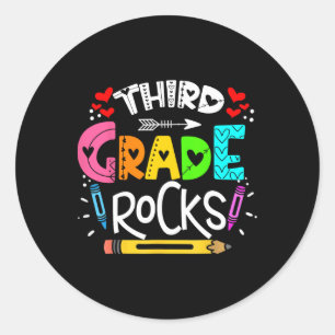 3. Klasse Rocks 3. Klasse Rock zurück zur Schule Runder Aufkleber
