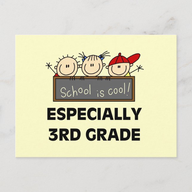 3. Klasse Schule ist Cool Tshirts und Geschenke Postkarte (Vorderseite)