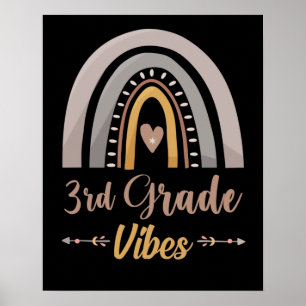 3. Klasse Vibes Regenbogen Dritte Klasse Zurück zu Poster