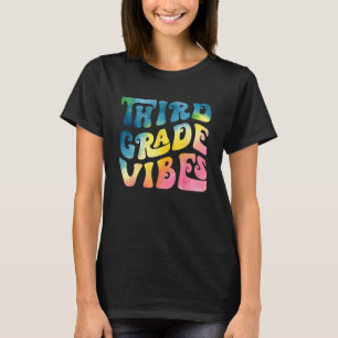 3. Klasse Vibes Retro Groovy Lehrer Tie Dye Rücken T-Shirt
