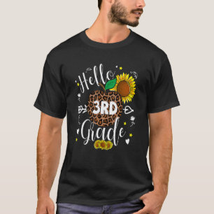 3. Klasse Zurück zur Schule Leopardendruck Sonnenb T-Shirt