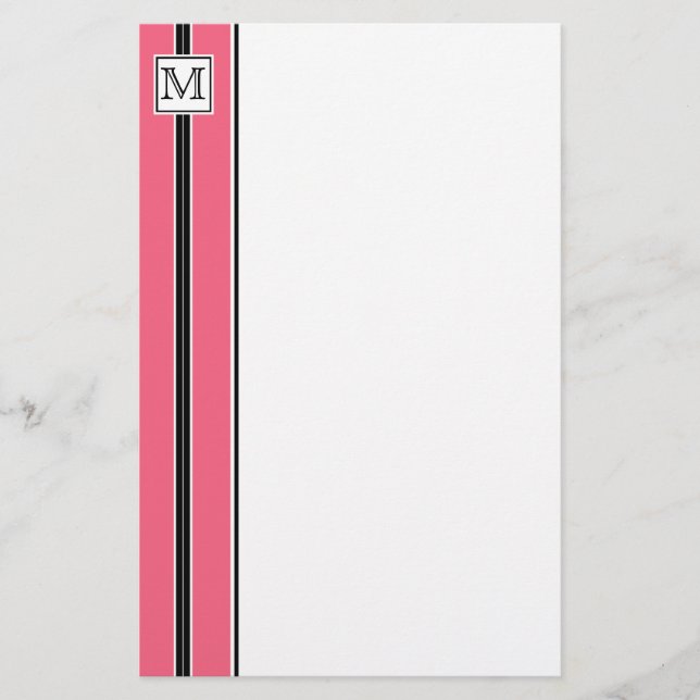 (3) Klassische Striptastaterie für Monogramm Briefpapier (Vorderseite)