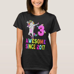 3 kleine Mädchen und großartig seit 2017 Einhorn D T-Shirt