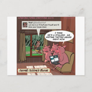 3 kleine Schweine mit Social-Media-Verstand Postkarte