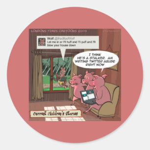 3 kleine Schweine mit Social-Media-Verstand Runder Aufkleber