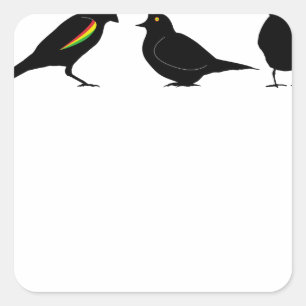3 kleine Vögel durch erndub Quadratischer Aufkleber