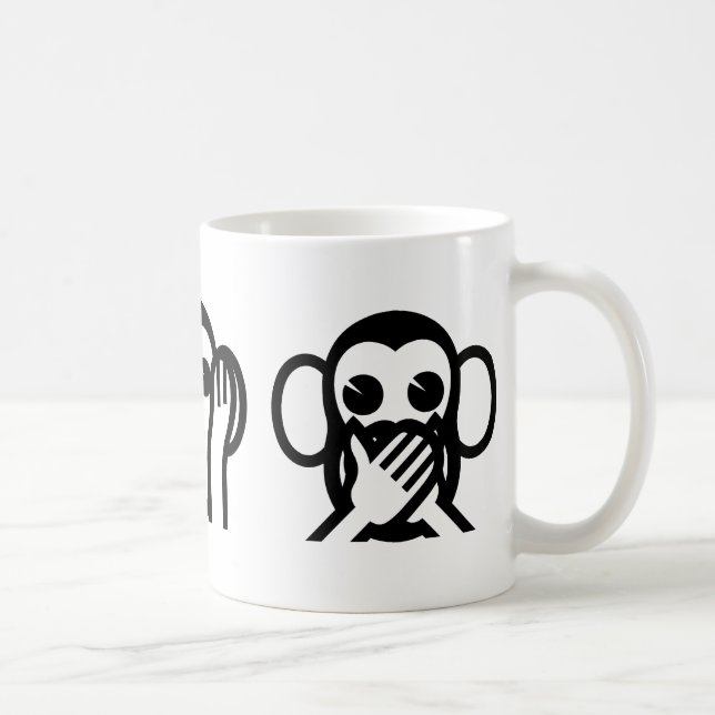 3 kluge Affen Emoji Kaffeetasse (Rechts)