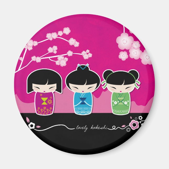 3 Kokeshi-Magnet Magnet (Vorne)