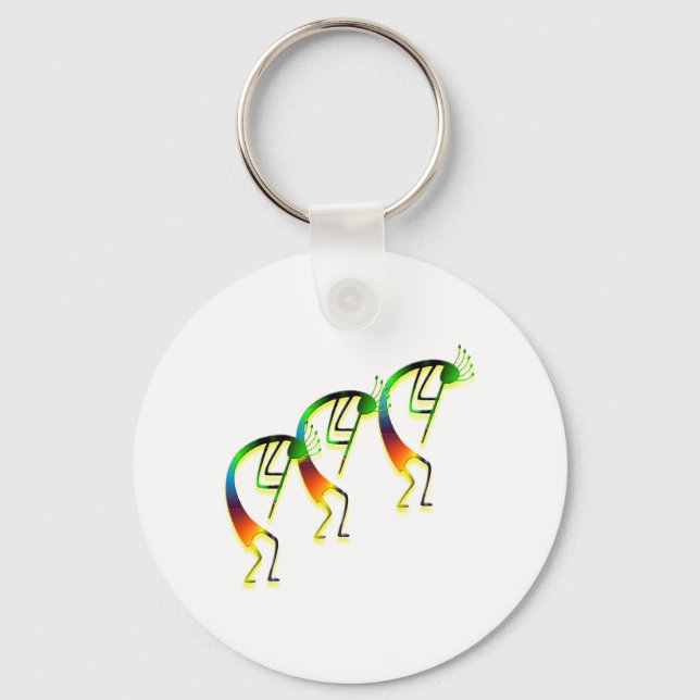 3 Kokopelli #12 Schlüsselanhänger (Vorderseite)