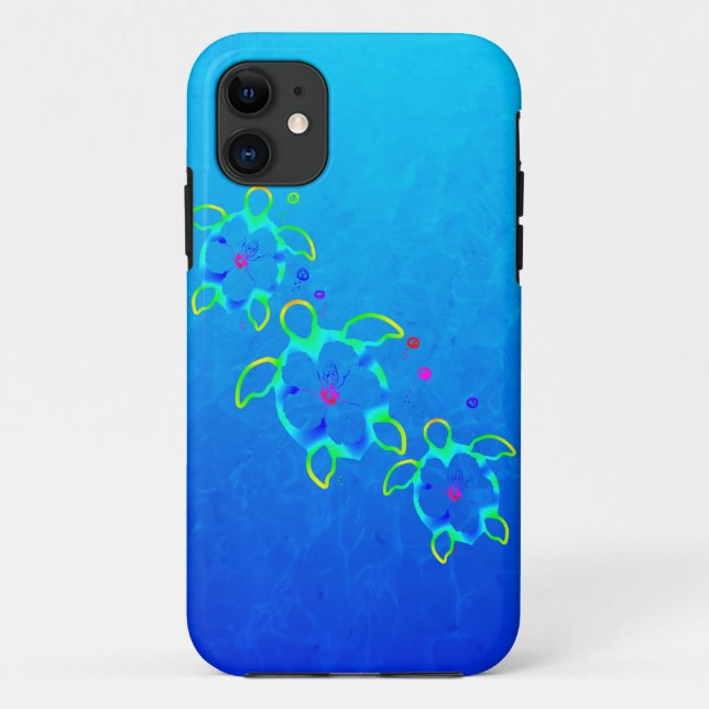 3 Krawatte gefärbte Honu Schildkröten Case-Mate iPhone Hülle (Rückseite)
