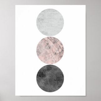 3 Kreise rosa Poster