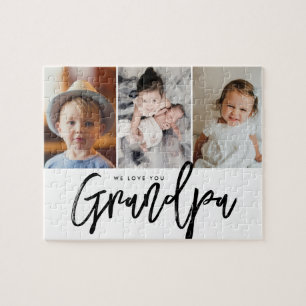 3 kundenspezifische Fotos wir Liebe Sie Opa Puzzle