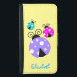 3 Ladybugs in Lila rosa und blau Personalisiert Geldbeutel Hülle Für Das Samsung Galaxy S5<br><div class="desc">Einige skurrile und niedliche Ladybugs. Diese farbenfrohen Ladybugs haben wunderschöne runde Körper mit niedlichen weißen Polka-Punkten auf der Rückseite. Ihre Köpfe haben eine halbe Mondform in Schwarz und niedliche, lockig geformte Gefühle. Diese 3 Ladybugs sind hell lila, rosa und blau gestrichen. Personalisieren / anpassen mit einem Namen oder anderen Text....</div>