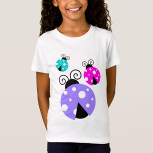 3 Ladybugs in Lila rosa und blau T-Shirt