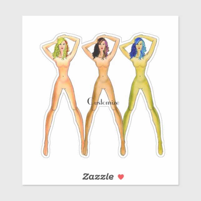 3 langbeinige Ladys Stehend Thunder_Cove Aufkleber (Blatt)
