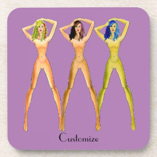 3 langbeinige Ladys Stehend Thunder_Cove Getränkeuntersetzer