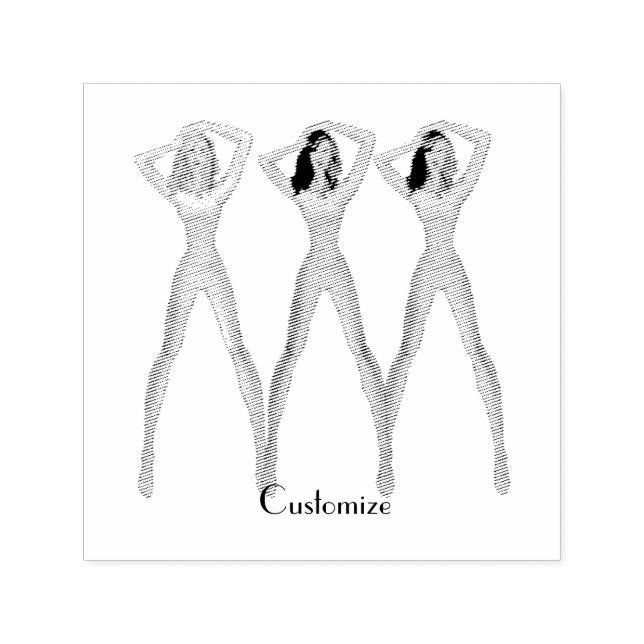 3 langbeinige Ladys Stehend Thunder_Cove Permastempel (Design)