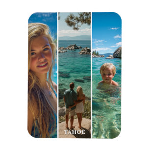 3 lange vertikale Streifen Boho Foto Magnet