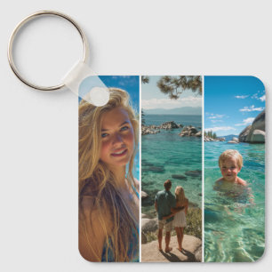 3 lange vertikale Streifen Boho-Foto Schlüsselanhänger
