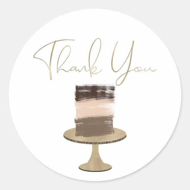 3 Layer Cake Elegante Moderne Runder Aufkleber (Vorderseite)