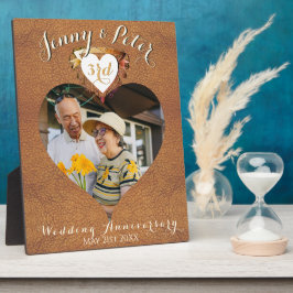3. Lederbild Hochzeitstag Foto Herz Fotoplatte