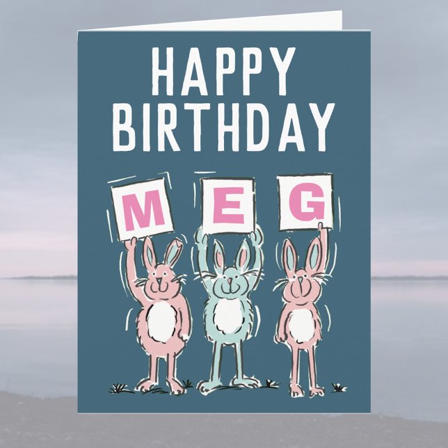 3 Letter Name Happy Birthday Card Karte (Von Creator hochgeladen)