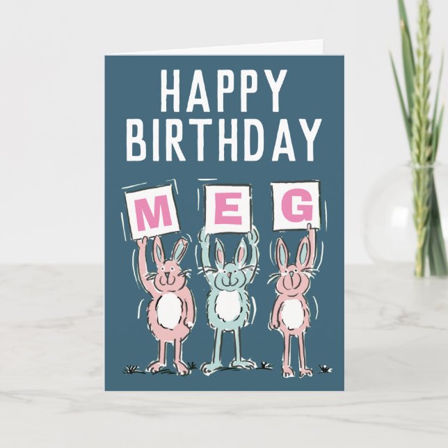 3 Letter Name Happy Birthday Card Karte (Vorderseite)