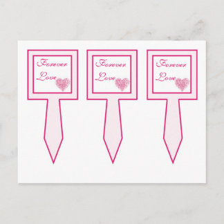 3 Light Pink Heart Wedding Cup Kuchen Picks Postkarte