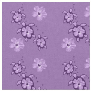 3 Lila Honu Turtles Fabric Stoff