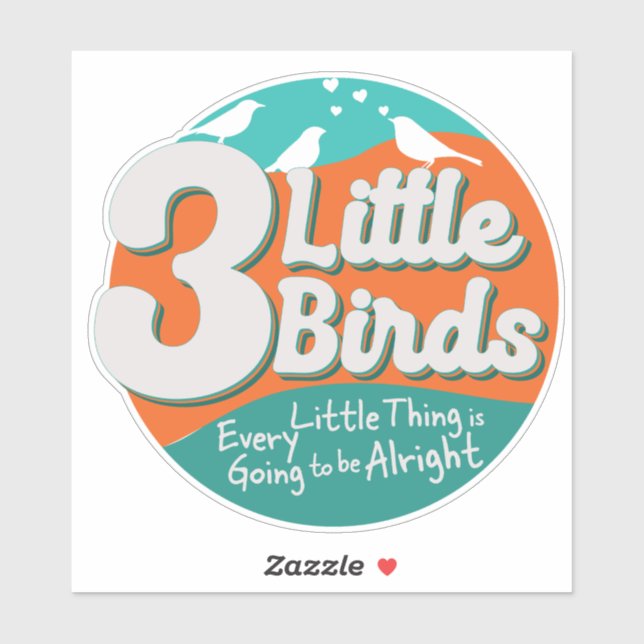 3 Little Birds Reggae Music Aufkleber (Blatt)